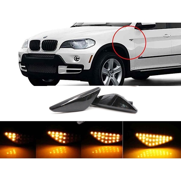 Led dynamisk blinkers BMW E70 E71 F25  Smoke styling 2-pack Svart