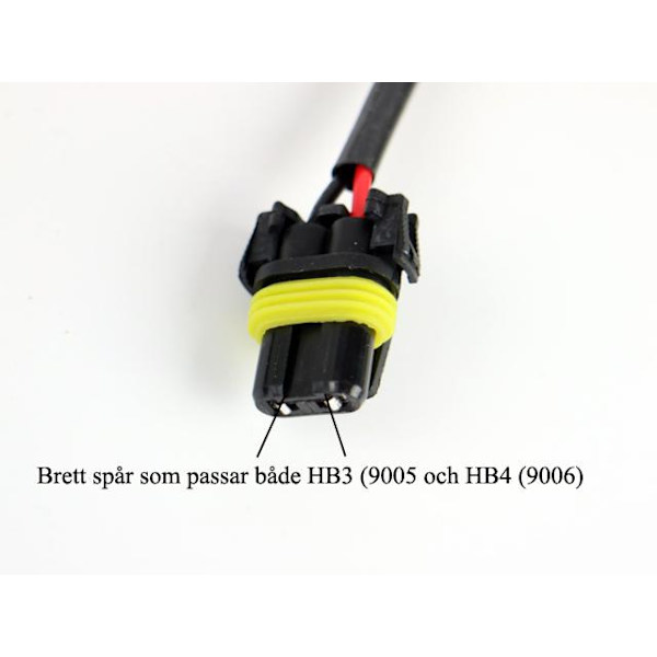 Xenon - Led AMP kontakter HB4 9006 HB3 hona + hane 2-pack Svart