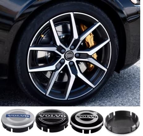 Volvo centrumkåpor till fälgar, 64 mm, passar 62 mm hål 4-pack