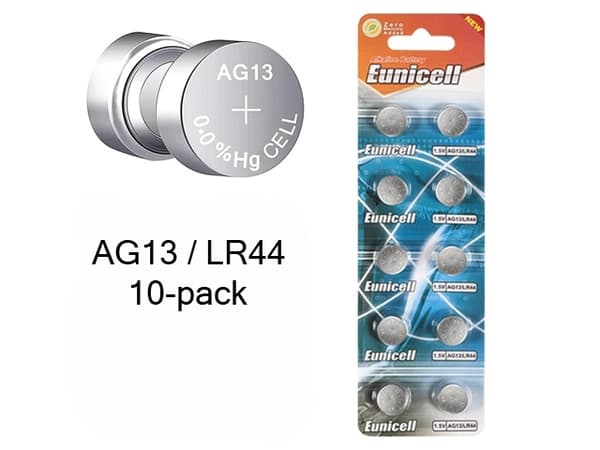 10-pack AG13 LR44 303 357 A76 LR1154 SR44 GP76A Batterier