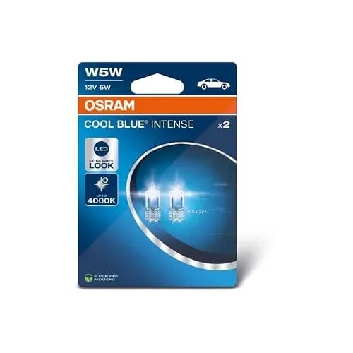 Osram T10 w5w COOL BLUE 4000k halogen lampor 12v DC W2.1x9.5d Blå
