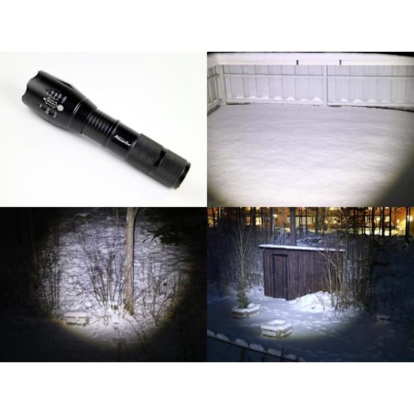 Led ficklampa 1x XM-L T6 led 1000 Lumen Zoom t. jakt fiske