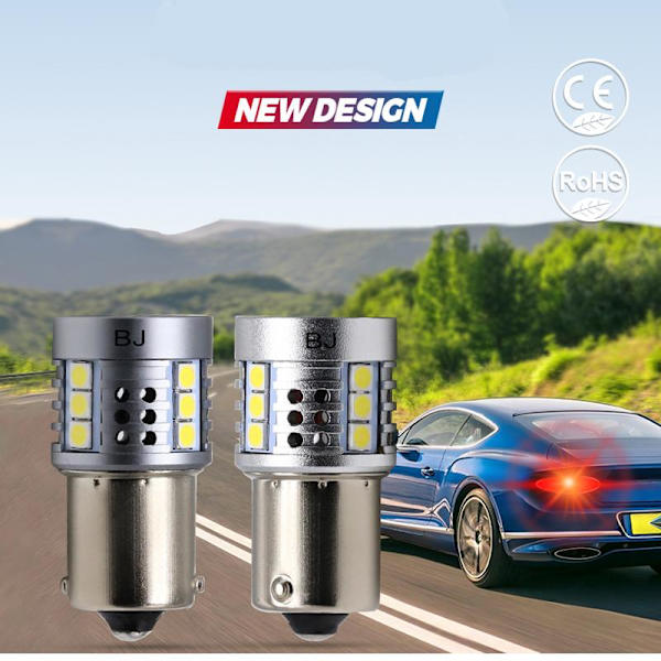 Ba15s 12-24v 6000K led lampor bromsljus backljus 1156 p21w Silvergrå