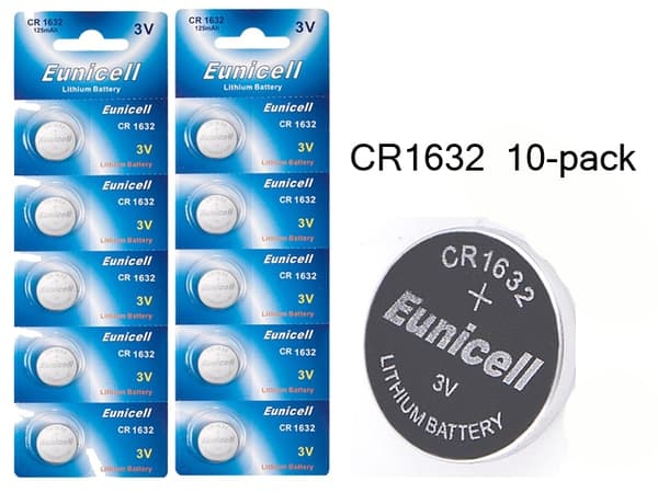 CR1632 10-pack Litium batterier 3V Silver