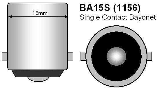 Ba15s r5w r10w 1156 röd Led lampor m.COB ledchip 2-pack Silvergrå