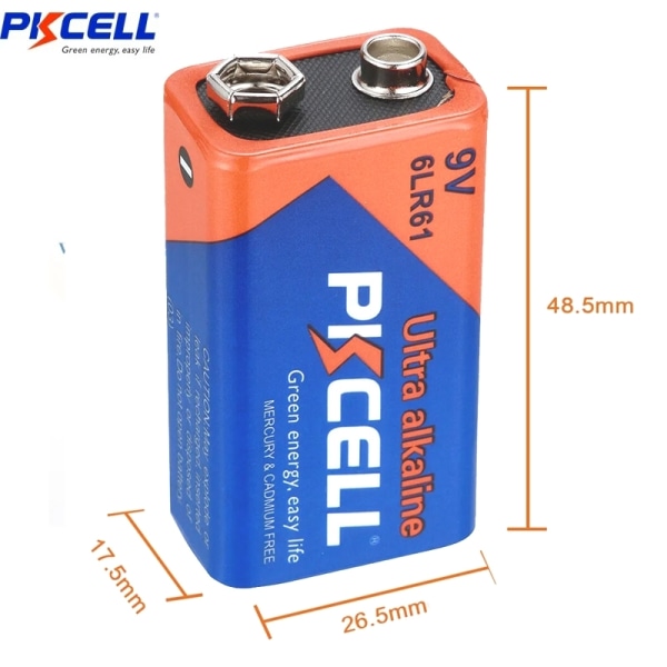 PKcell 10-pack 9v  6LR61 DC Ultra Alkaliskt batteri