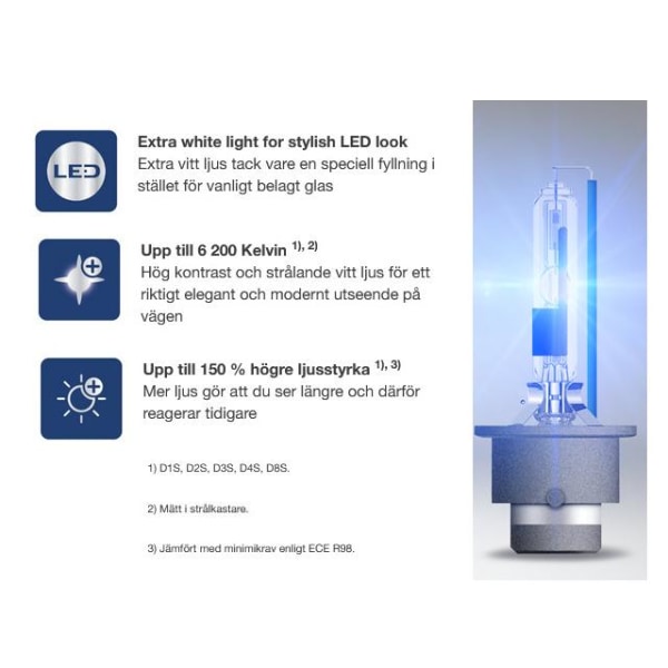 Osram D2R 35W 6000k +150% COOL BLUE INTENCE xenon lampa 1-pack multifärg