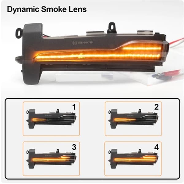 LED dynamiska blinkers sidospegel Volvo XC60 2014 2015 2016 2017 Smoke Svart