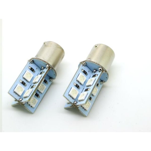 Ba15s Röd r5w canbus r10w Led med 16st 5050smd 2-pack Silvergrå