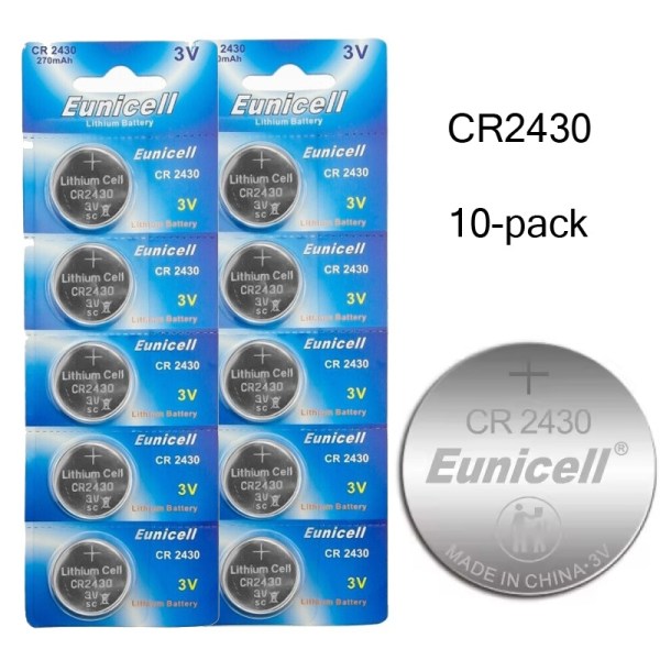 CR2430 10-pack Lithium batteri CR 2430 3V Eunicell batterier .