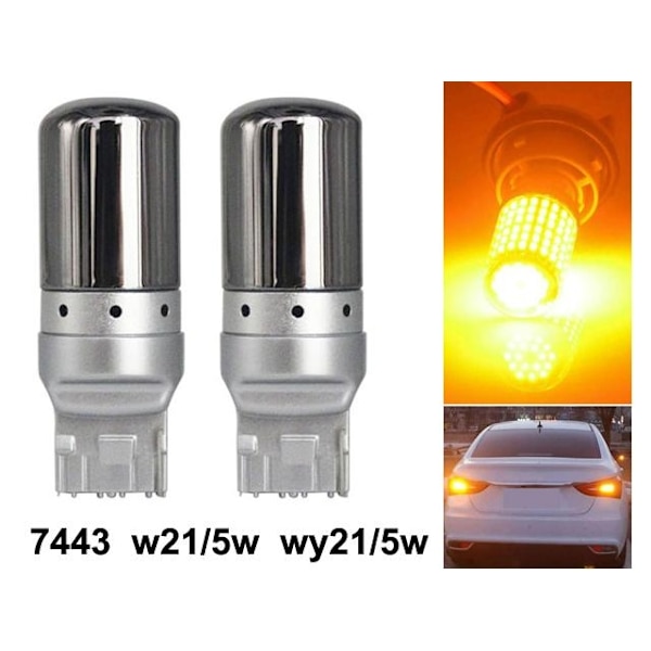 T20 7443 gul blinkers led lampor wy21/5w w21/5w diadem Silvergrå
