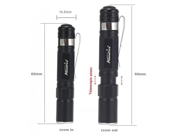 LED Mini ficklampa 1x XP-E LED 100 Lumen Zoom