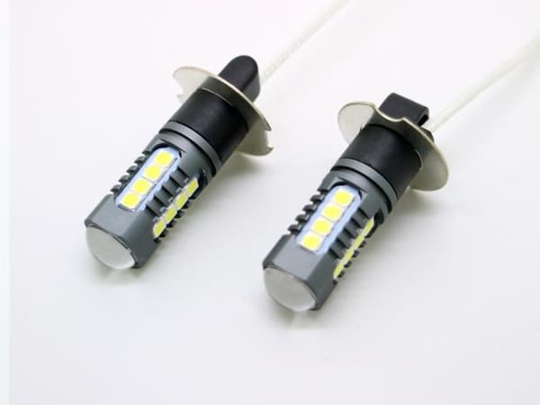 H3 Dimljus 500 lumen LED 6000K med 18st 3030 SMD chip,  2-pack Silvergrå