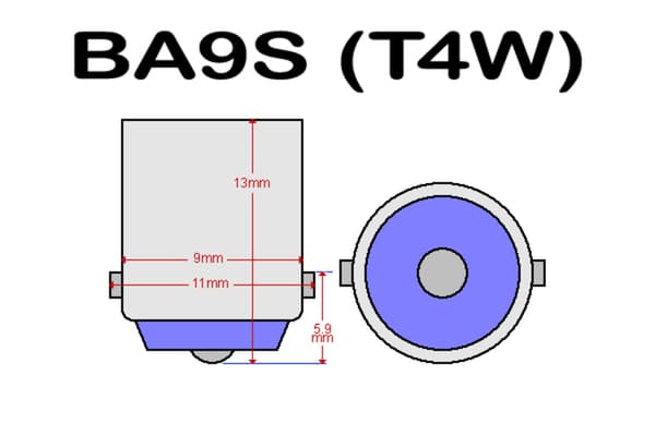 BA9S Canbus 6000k Led 200 lumen 2-pack T4W xenonlook 12v Vit