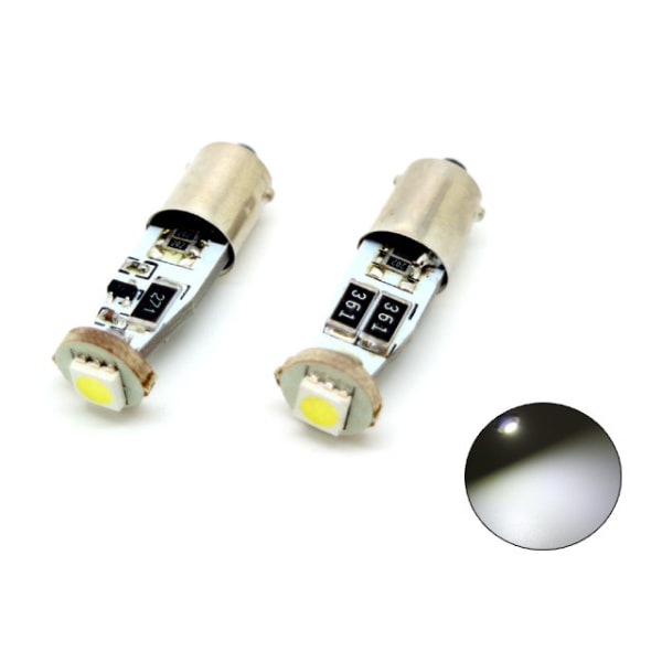 BA9S Canbus 6000k Led 2-pack T4W xenonlook Silvergrå