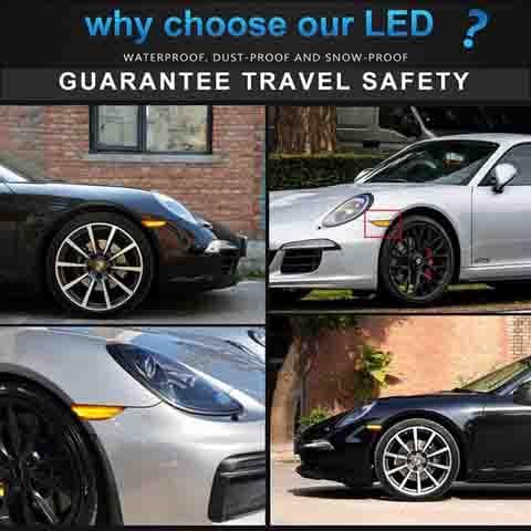 LED dynamisk sidoblinkers Porsche 911 Boxter Cayman Svart