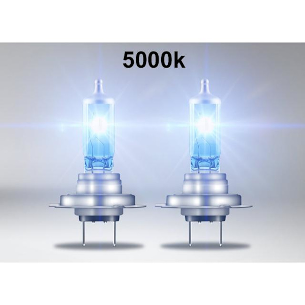 Osram H7 +100% COOL BLUE 5000k halogen lampor 12v DC PGJ19-2 Metall utseende