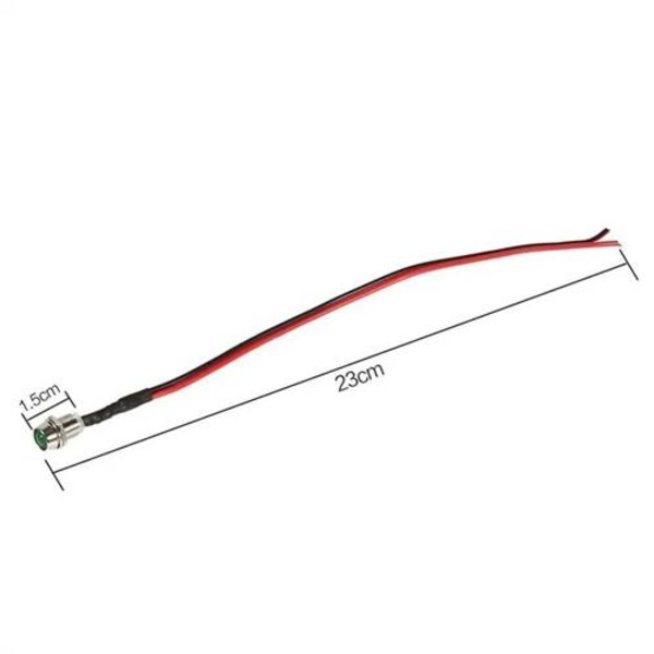8mm gröna diodlampor för infällning i panel 4-pack kontrollampa Grön