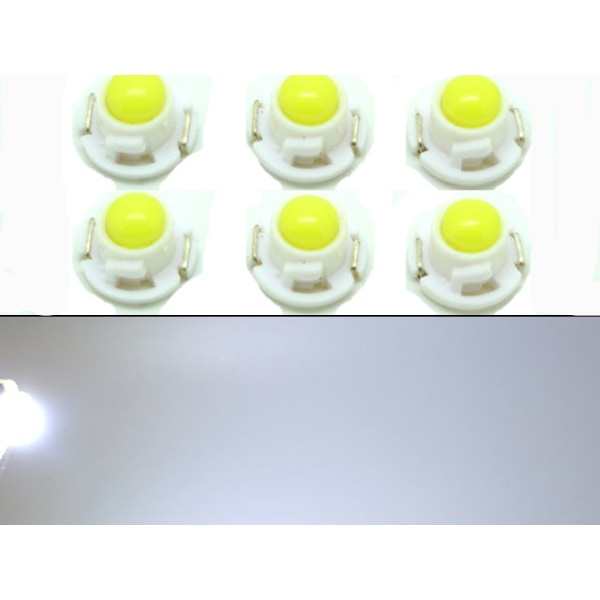 T4.7 T5 Neo Wedge 6-pack med vita led chip instrument belysning Vita 6-pack