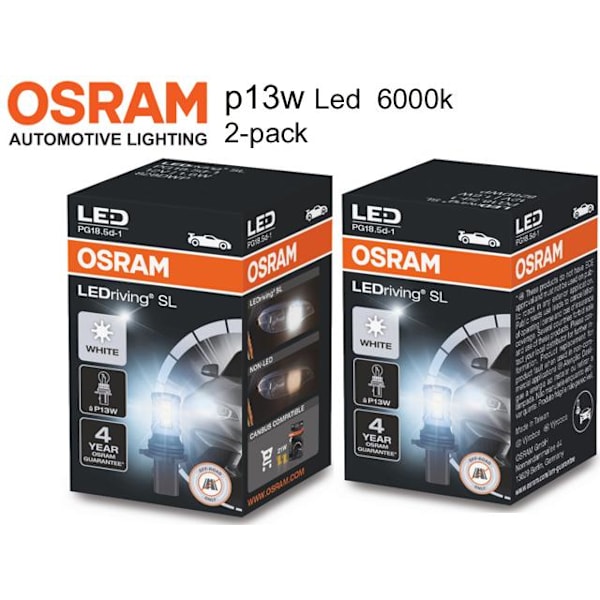 Dimljus Osram p13w Led lampor 6000K 150 lumen PG18.5d-1 Svart