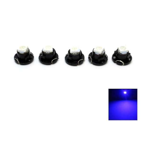 T4.7 T5 Neo Wedge 5-pack med blåa led chip instrument belysning Blåa 5-pack