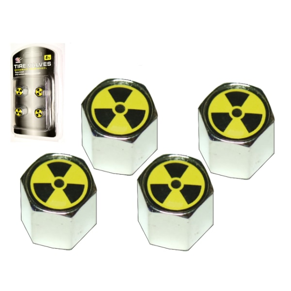 Ventilhattar Radioaktivitet 4-pack styling fint set kromfärgade