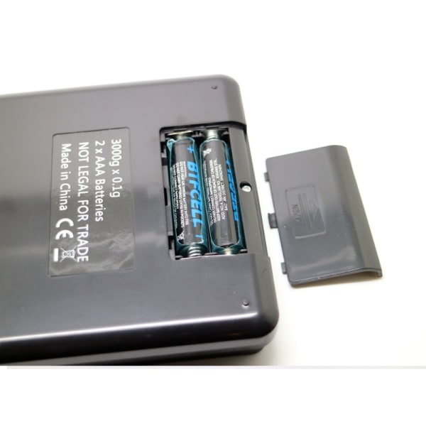 Digital våg 0,1g - 3kg digitalvåg inkl. batterier plattformsvåg Svart