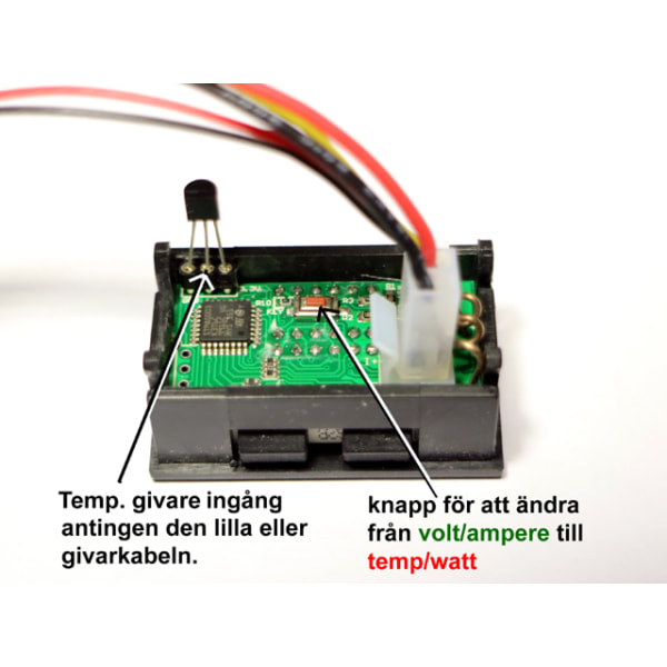 4 in 1 Volt + Amp + Temp + Watt 0-33V + 0-10A DC Digital lcd