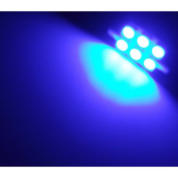 Spollampa 39mm blå Canbus Led 5050SMD 4-pack C5W SV8.5 Blå