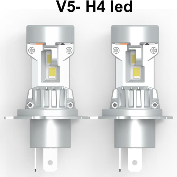 V5 H4 40 W LED-kit 4000 lumen 6000K med fläkt 2-pack Vit