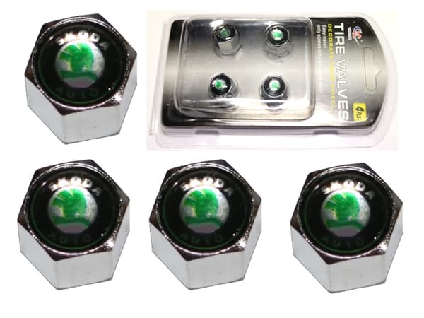 Ventilhattar Skoda 4-pack, styling, fint set Krom
