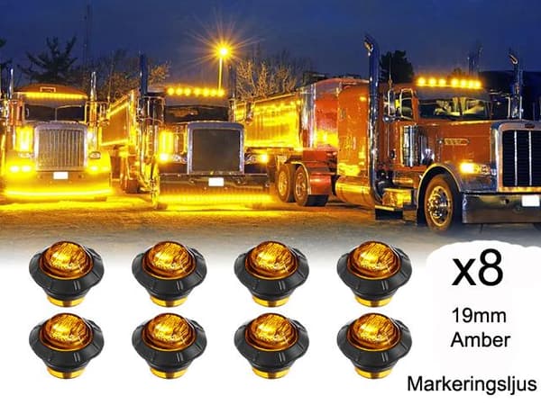 Markeringsljus 8-pack position Amber ledlampor 12v led Orange