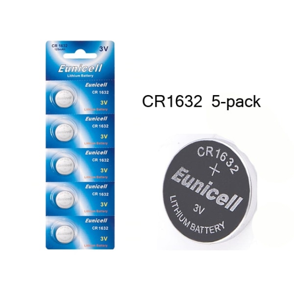 CR1632 5-pack Lithium batterier CR 1632 3V batteri Silver