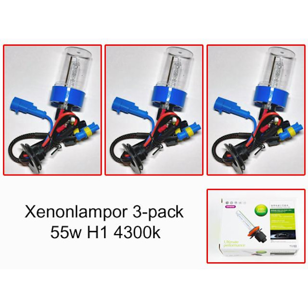 xenon lampor 55w H1 4300k 3-pack HID xenonlampor multifärg