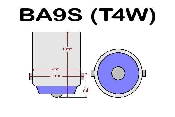 BA9S Blå 4-pack t4w led med 2st 2835smd chip Rosa