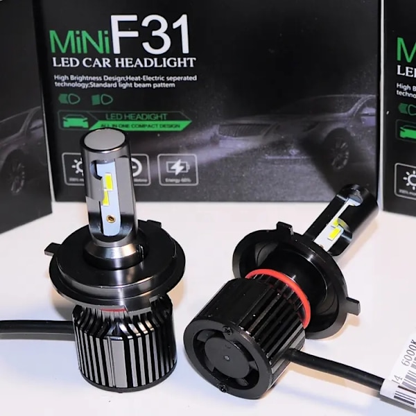 H4 Led halvljus + helljus CSP chip 6000k F31 kit multifärg