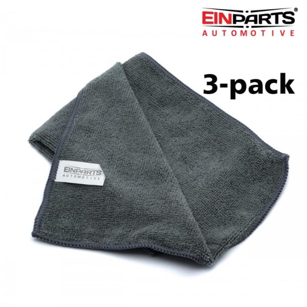 EINPARTS 3-pack Mikrofiberdukar biltvätt / polering / torkning grå