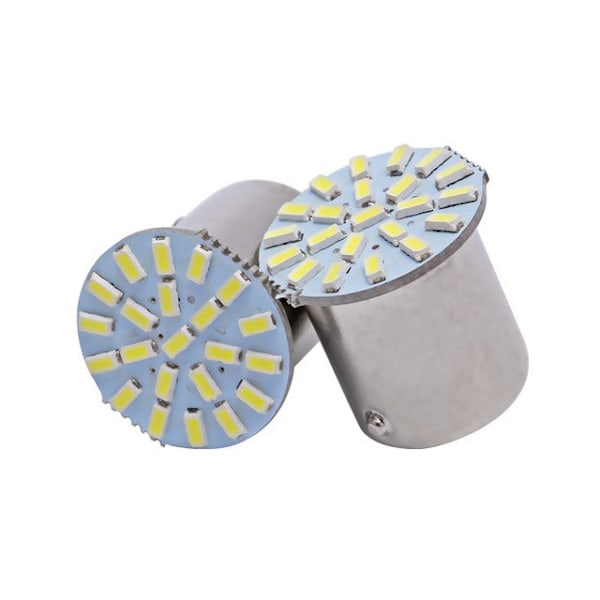 Ba15s r5w r10w 1156 Led lampor m. 22st 4014smd chip 6000K 2-pack Silvergrå