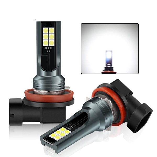 Dimljus H8 H11 Led lampor 6000k 650 lumen 12-16v DC Gul