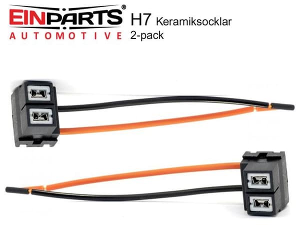 EINPARTS H7  LED / halogen hon-keramikkontakt/sockel, 2-pack multifärg