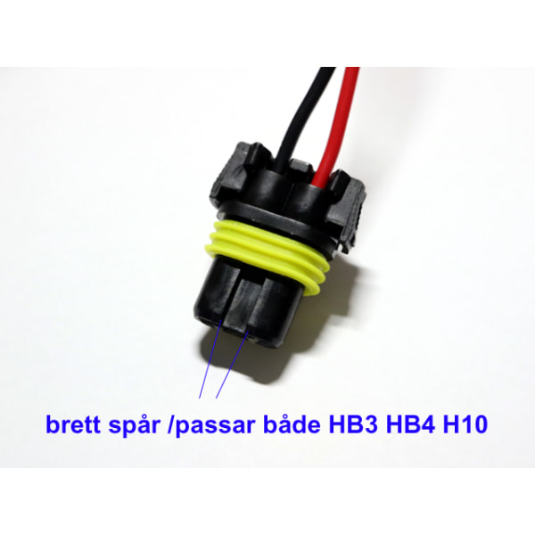 HB3 HB4 H10  xenon led halogen kontakter sockel fattning 10-pack Svart