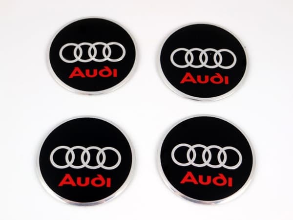 Audi emblem till centrumkåpor, hjulnavsskydd, fälg, 4-pack, styling