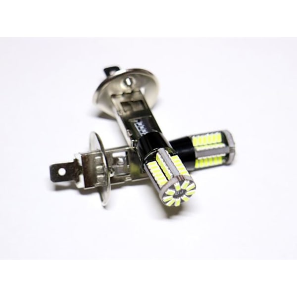 H1 Dimljus led 6000K med 57st 3014smd chip  2-pack P14.5s Silvergrå