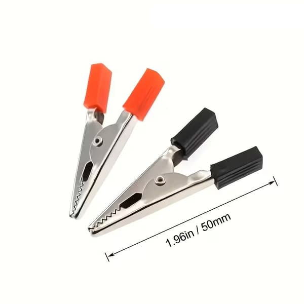 Alligatorklämmor 4-pack 2 röda 2 svarta 5cm multifärg