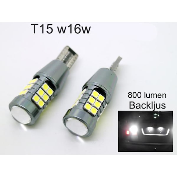 T15 W16W 921 912 906 backljus Led 800 lumen 27x chip 6000K 2st