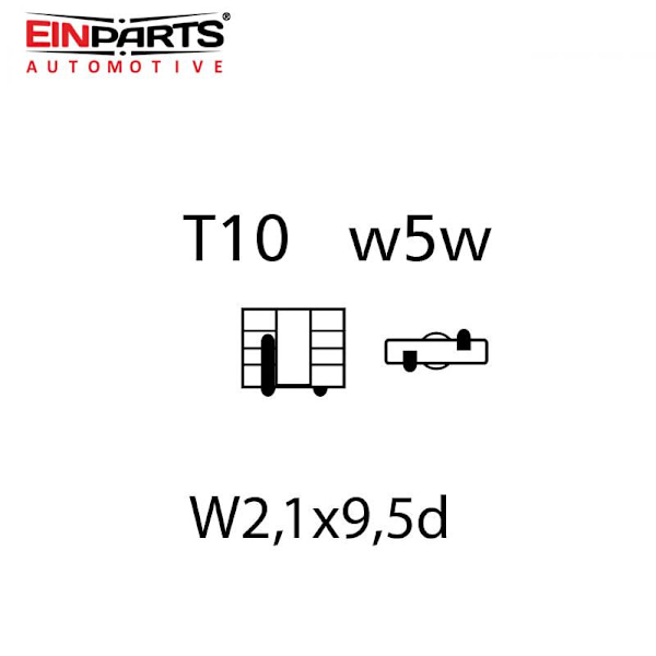 EINPARTS T10 W5W Canbus LED, 60 lumen, Xenonlook, 6000K. grå