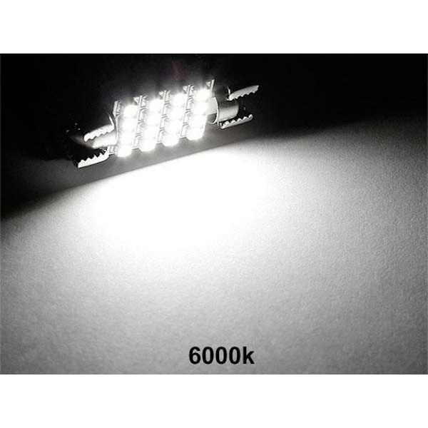 Spollampor 36mm 6000k vit 4-pack Led 2835SMD C5W SV8.5 Vit