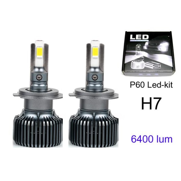 P60 led kit H7 +5000 lumen 50w 6000k 2-pack multifärg
