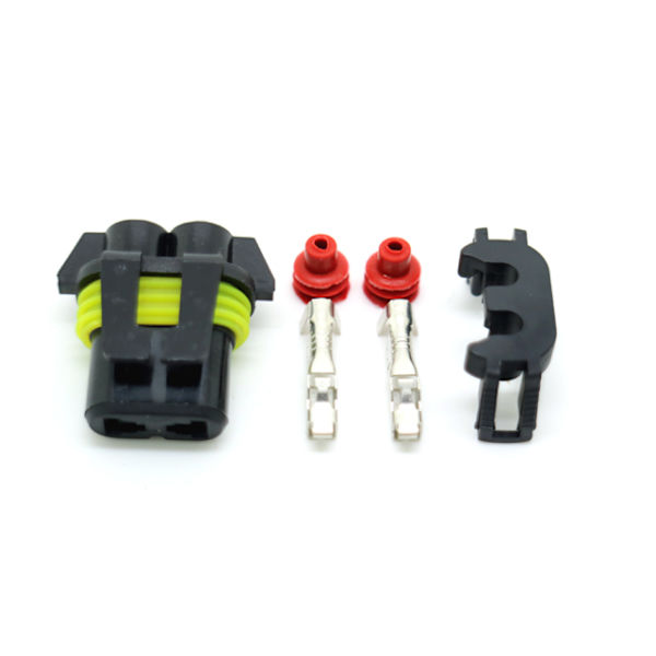 Xenon - Led AMP kontakter HB4 9006 HB3 hona + hane 2-pack Svart