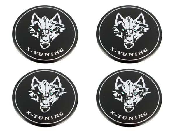 Varg emblem till centrumkåpor, hjulnavsskydd, fälg, 4-pack, styling.